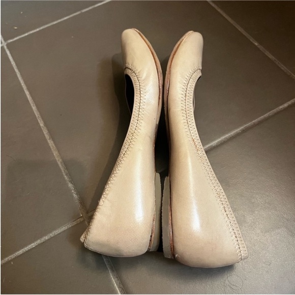 SIGERSON MORRISON Leather Cutaway Nude Pointed Toe Ballet Flats Quiet Luxury Tan - Picture 12 of 13